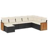 vidaXL 8-dijelni set vrtnih sofa od poliratana s jastucima crni