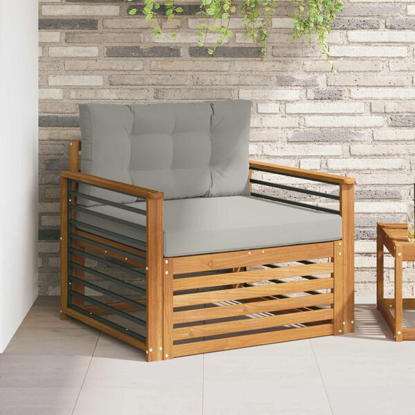 vidaXL Set vanjskih sofa Čvrsto drvo akacije i poliester Prirodna