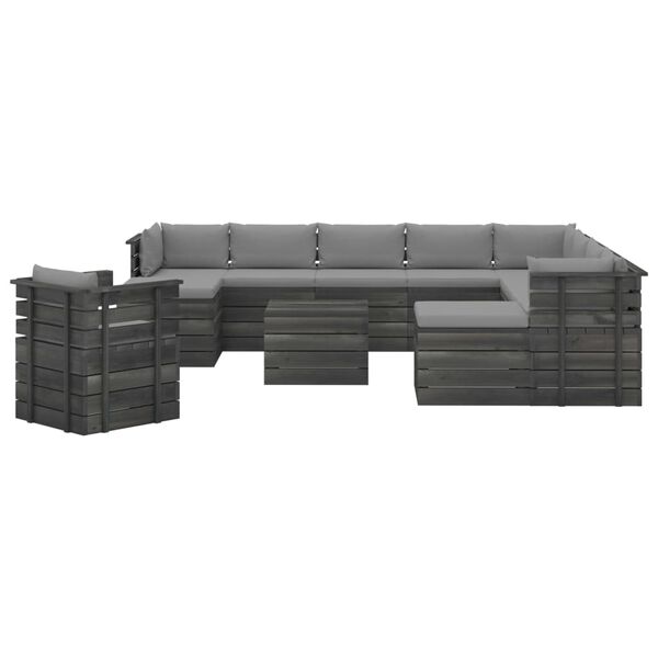 vidaXL 12-dijelna vrtna garnitura od paleta od borovine s jastucima