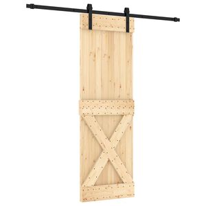 vidaXL Klizna vrata 70 x 210 cm Čvrsta borovina (neobrađena)