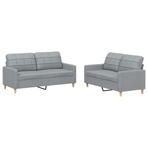 vidaXL 2-dijelni set sofa s jastucima svjetlosivi od tkanine