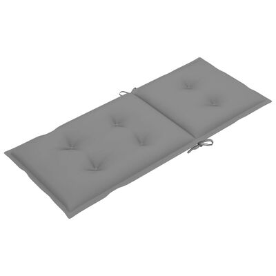 vidaXL Vrtne stolice sa sivim jastucima 4 kom od masivne tikovine