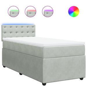 vidaXL Box spring krevet s madracem svjetlosivi 90x190 cm bar&scaron;unasti