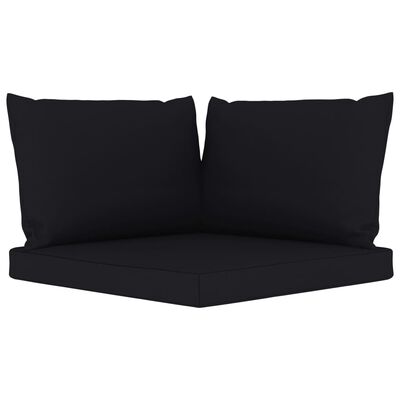 vidaXL 6-dijelna vrtna garnitura s crnim jastucima