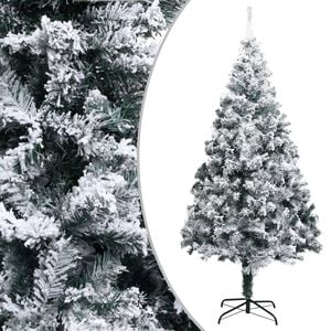 vidaXL Umjetno božićno drvce sa snijegom zeleno 210 cm PVC