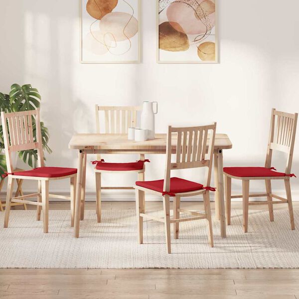 vidaXL Jastučići za sjedenje 4 pcs Crvena 40 x 40 x 3 cm tkanina