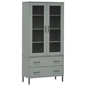 vidaXL Regal za knjige sivi 85 x 35 x 172,5 cm od masivnog drva OSLO