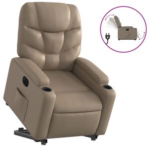 vidaXL Električni naslonjač na podizanje umjetna koža boja cappuccina