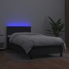 vidaXL Krevet box spring s madracem LED crni 100x200cm od umjetne kože
