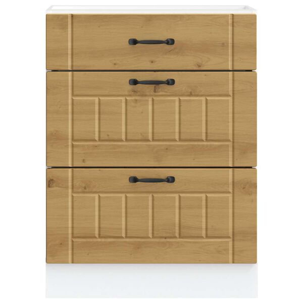 vidaXL Donji kuhinjski ormarić Lucca boja hrasta konstruirano drvo