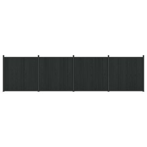 vidaXL Panel ograde 4 pcs WPC i aluminij Crna