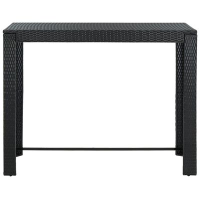 vidaXL Vrtni barski stol crni 140,5 x 60,5 x 110,5 cm od poliratana