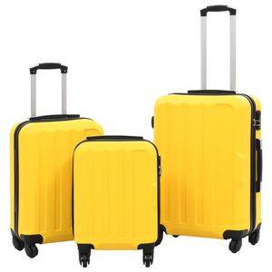vidaXL 3-dijelni set čvrstih kovčega žuti ABS