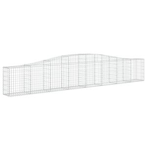 vidaXL Gabionska ko&scaron;ara s lukom 400x30x60/80 cm pocinčano željezo