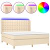 vidaXL Krevet box spring s madracem LED krem 180x200 cm od tkanine