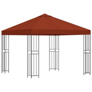 vidaXL Gazebo 3 x 3 m Terakota Poliester i čelik 190 gsm