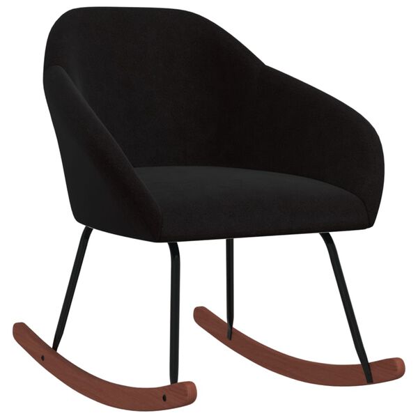 vidaXL Stolica za ljuljanje od tkanine crna