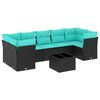 vidaXL 8-dijelni set vrtnih sofa od poliratana s jastucima crni