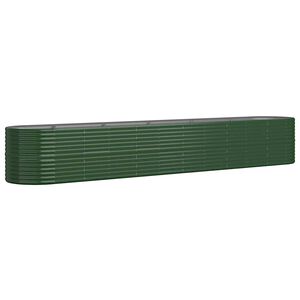 vidaXL Povi&scaron;ena vrtna gredica od pocinčanog čelika 440x80x68 cm zelena