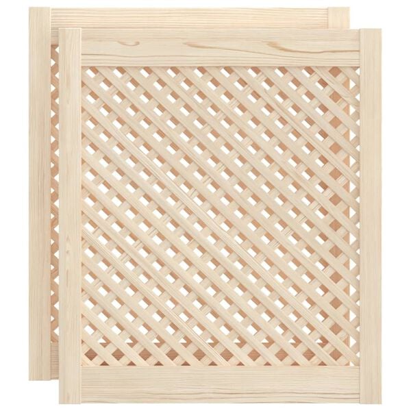 vidaXL Vrata za ormarić rešetkasti dizajn 2 kom 59,5x69 cm borovina