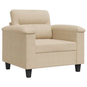 vidaXL Fotelja krem 60 cm od mikrovlakana