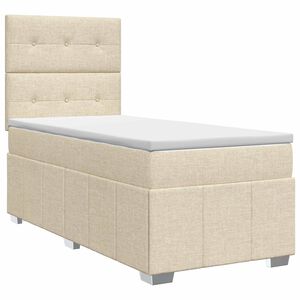 vidaXL Boxspring krevet s madracem Krem 90 x 200 cm Tkanina