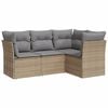 vidaXL 4-dijelni set vrtnih sofa s jastucima bež od poliratana