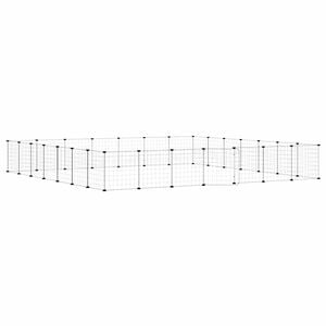 vidaXL Kavez za ljubimce s 28 panela i vratima crni 245 x 245 x 35 cm čelični