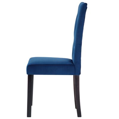 vidaXL Blagovaonske stolice od baršuna 4 kom tamno plave
