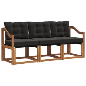 vidaXL Set vanjskih sofa 3 kom. 3-sjedala Prirodna i crna