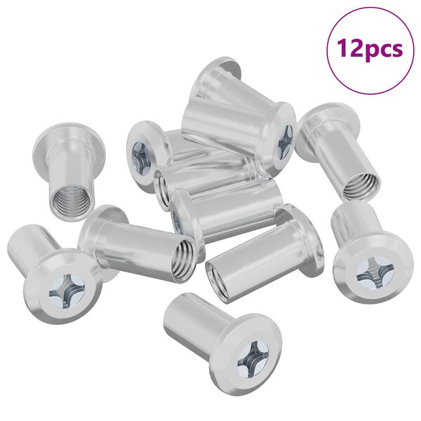 vidaXL Sigurnosna matica 12 pcs Nikla M6 x 15 mm Čelik