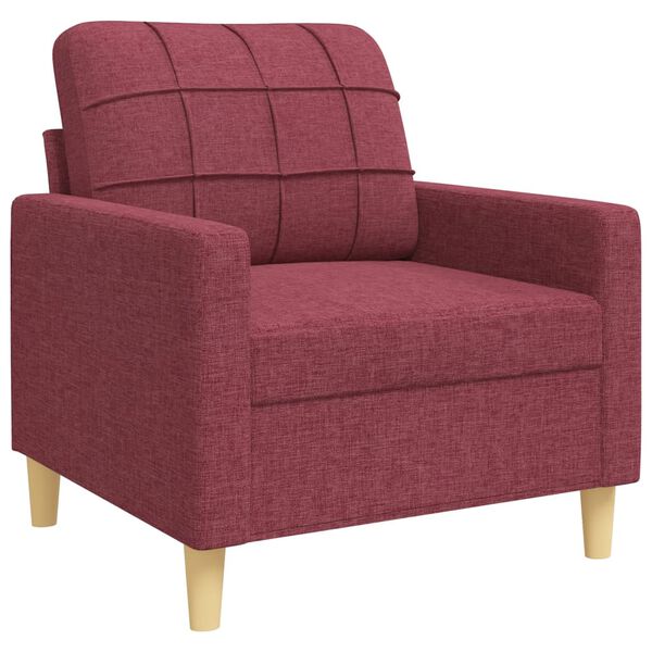 vidaXL 4-dijelni set sofa s tabureom i jastucima boja vina tkanina