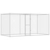 vidaXL Kavez za pse Srebrno 400 x 200 x 200 cm Cinkani čelik