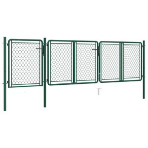 vidaXL Vrtna vrata Čelik 400x75 cm Zelena