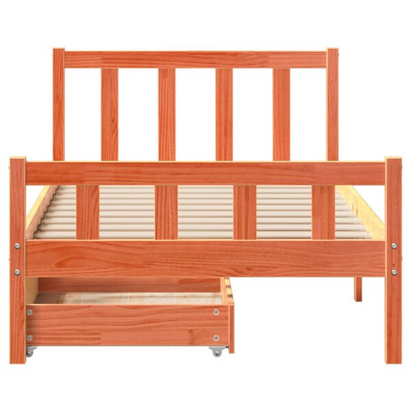 vidaXL Okvir kreveta bez madraca vo&scaron;tano smeđi 75 x 190 cm od borovine