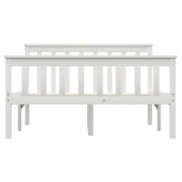 vidaXL Okvir za krevet od masivne borovine bijeli 120 x 200 cm