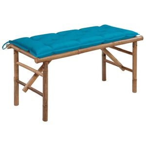 vidaXL Sklopiva vrtna klupa s jastukom 118 cm od bambusa
