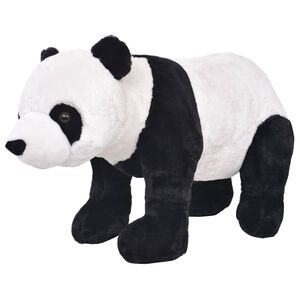 vidaXL Samostojeća pli&scaron;ana panda crno-bijela XXL