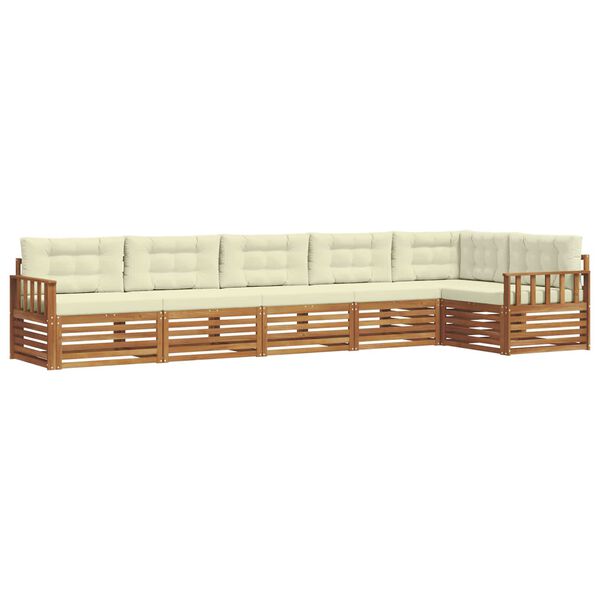 vidaXL Set vanjskih sofa s jastukom 6 pcs Prirodna i krem