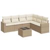 vidaXL 7-dijelni set vrtnih sofa od poliratana s jastucima bež