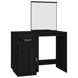 vidaXL Toaletni stolić crni 95 x 50 x 134 cm od masivne borovine