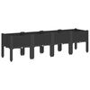 vidaXL Vrtna sadilica s nogama crna 160 x 40 x 42 cm PP