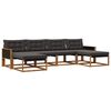 vidaXL Set vanjskih sofa s jastukom 6 pcs Prirodna i crna