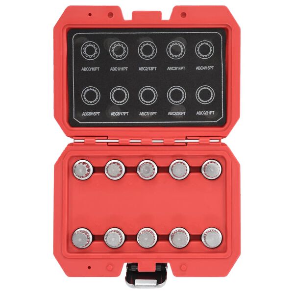 vidaXL 10-dijelni set ključeva za matice za zaključavanje kotača za VW