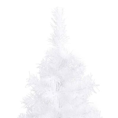 vidaXL Kutno umjetno božićno drvce s LED svjetlima bijelo 210 cm PVC