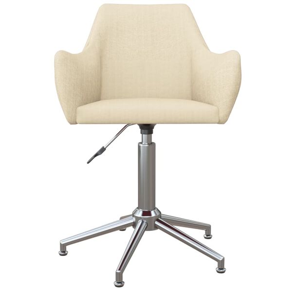 vidaXL Okretne blagovaonske stolice od tkanine 2 kom krem