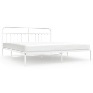 vidaXL Metalni okvir za krevet s uzglavljem bijeli 193x203 cm
