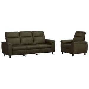 vidaXL Set sofe 2 pcs Maslinasto zelena Umetnička suknja koža