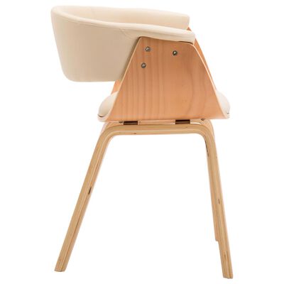 vidaXL Blagovaonske stolice krem 4 kom savijeno drvo i umjetna koža