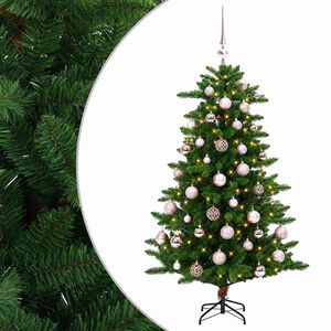 vidaXL Umjetno božićno drvce s kuglicama 120 cm 150 LED lampica